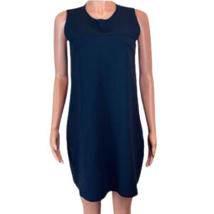 Harris Wharf London Trapeze Shift Dress Womens 44 / M Mini Navy Blue Minimalist